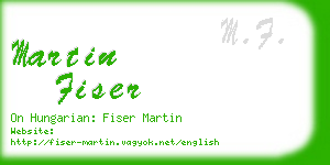 martin fiser business card